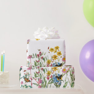 Waterverf Wildbloem Insecten Floral Spring Garden Cadeaupapier