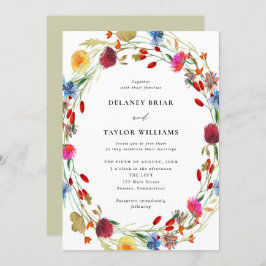 Waterverf Wildbloem met één weddenschap Kaart