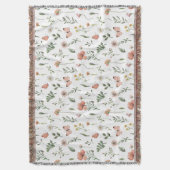 Waterverf Wildbloem Patroon Deken (Voorkant Verticaal)