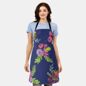 Waterverf Wildbloem Patroon Schort (Gedragen)