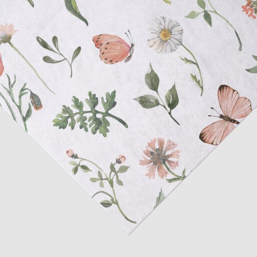 Waterverf Wildbloem Patroon Tissuepapier (Detail)