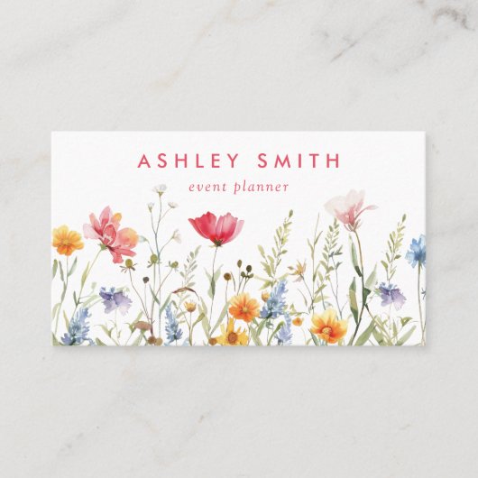 Waterverf Wildbloem Visitekaartje (Voorkant)