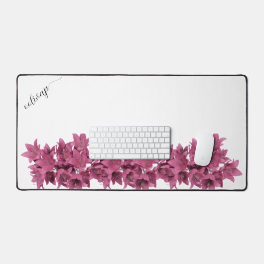 Waterverf Wildbloemen Aangepaste scriptnaam Bureaumat (Keyboard & Muis)