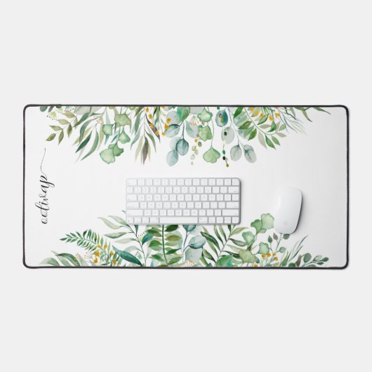 Waterverf Wildbloemen Aangepaste scriptnaam Bureaumat (Keyboard & Muis)