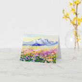 Waterverf wildbloemen aanpasbaar kaart (Gele Bloem)