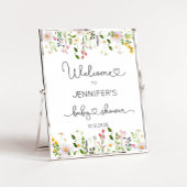 Waterverf wildbloemen baby shower poster