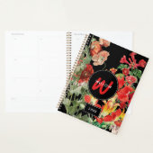 Waterverf Wildbloemen Black Red Monogram Planner (Display)
