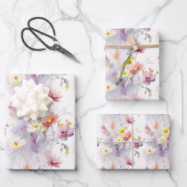 Waterverf Wildbloemen bloemenelegant Inpakpapier Vel