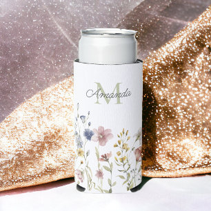 Waterverf Wildbloemen Boho Stylish met Monogram