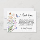 Waterverf Wildbloemen Boterfly Dank u Bedankkaart (Voorkant)
