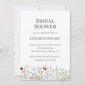 Waterverf Wildbloemen Bridal Shower Kaart (Voorkant)