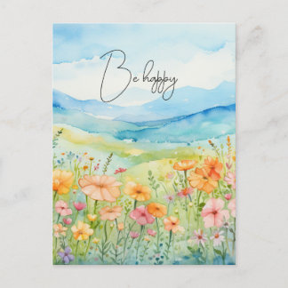 Waterverf Wildbloemen Briefkaart