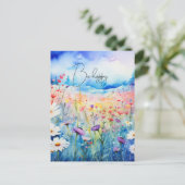 Waterverf Wildbloemen Briefkaart (Staand voorkant)