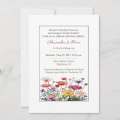 Waterverf Wildbloemen bruiloft Kaart (Voorkant)