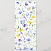 Waterverf Wildbloemen bruiloft Menu (Achterkant)