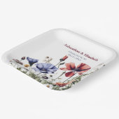 Waterverf Wildbloemen bruiloft Papieren Bordje (Gebogen)