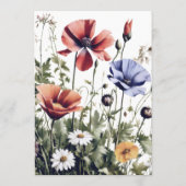 Waterverf Wildbloemen bruiloft Programma (Achterkant)