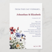 Waterverf Wildbloemen bruiloft Programma (Voorkant)