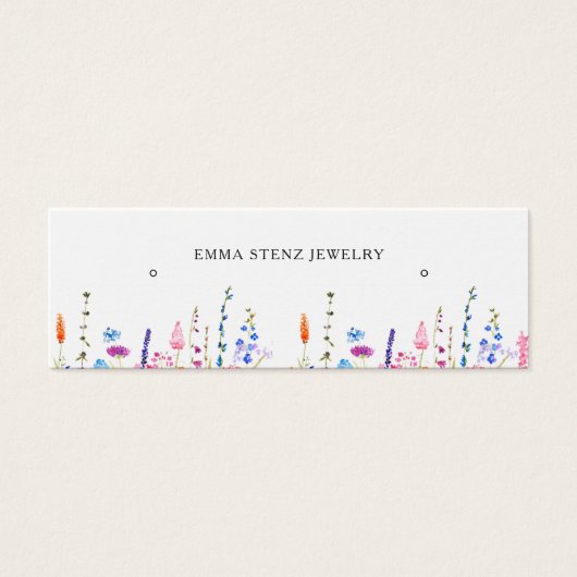 Waterverf Wildbloemen die Hoop Stud Mini Kaart ver (Voorkant)