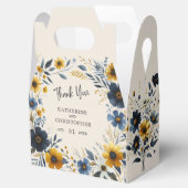 Waterverf Wildbloemen Elegant Beige Bruiloft Bedankdoosjes (Geopend)