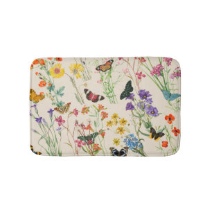 Waterverf Wildbloemen en Butterflies Floral Garden Badmat