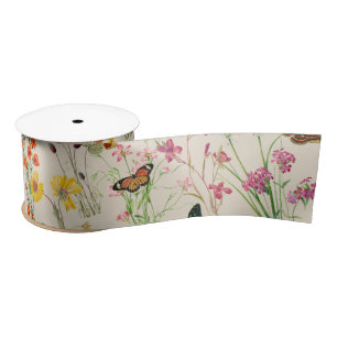 Waterverf Wildbloemen en Butterflies Floral Garden Lint