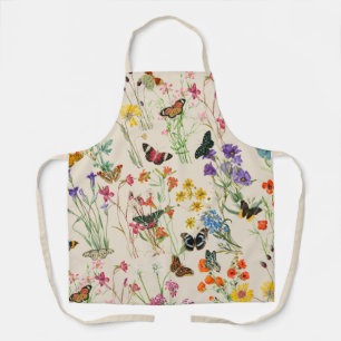 Waterverf Wildbloemen en Butterflies Floral Garden Schort