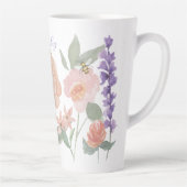 Waterverf Wildbloemen en honingbijen Aangepast Latte Mok (Rechts)