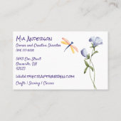 Waterverf Wildbloemen en libellen Visitekaartje (Achterkant)