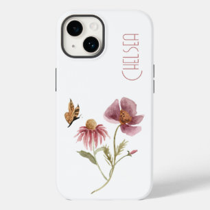 Waterverf Wildbloemen Floral Butterfly Name Case-Mate iPhone 14 Hoesje