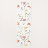 Waterverf Wildbloemen Floral Pattern Monogram Yogamat (Achterkant)