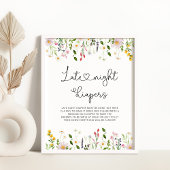 Waterverf wildbloemen Late night diapers game Poster