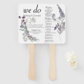 Waterverf Wildbloemen Lavendel Bloemen Programma Handwaaier (Voorkant en achterkant)