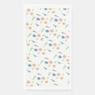 Waterverf Wildbloemen Pastel Gedopt Patroon Servet