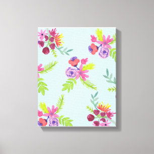 Waterverf Wildbloemen Patroonpatronen Leggings Wra Canvas Afdruk