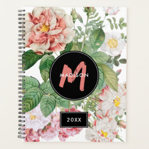 Waterverf Wildbloemen Rozen Witte Roze Monogram Planner