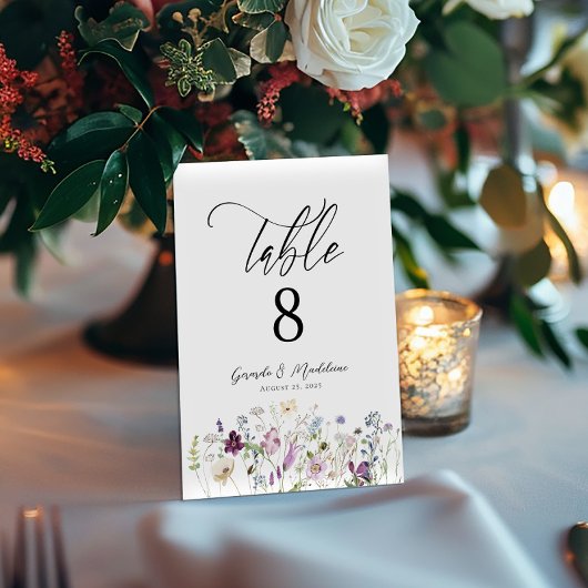 Waterverf Wildbloemen Trouwtafel nummer