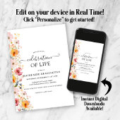 Waterverf Wildbloemen Viering van het leven Kaart