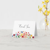 Waterverf Wildbloemen Vrijgezellenfeest Dank je au Kaart (Gele Bloem)