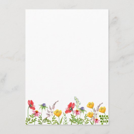 Waterverf Wildbloemen Weddenschap Informatiekaartje (Achterkant)