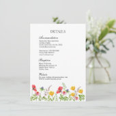 Waterverf Wildbloemen Weddenschap Informatiekaartje (Staand voorkant)