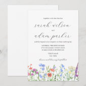 Waterverf Wildbloemen Weddenschap Kaart (Voorkant / Achterkant)