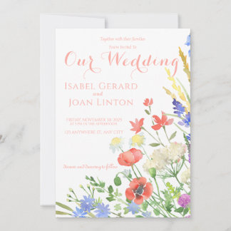 Waterverf Wildbloemen Weddenschappen Kaart
