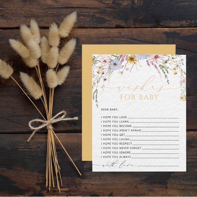 Waterverf Wildbloemen wenst Baby (Creator heeft geüpload)