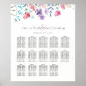 Waterverf Wildbloemen Zitgrafiek 14 Tabellen Poster (Voorkant)