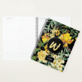 Waterverf Wildbloemen Zwart Geel Monogram Planner (Display)