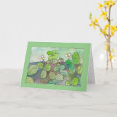 Waterverf wilde aardbeien (blanco binnenin) kaart (Gele Bloem)