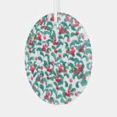 Waterverf wilde bessen, naadloos patroon. glas ornament (Voorkant links)