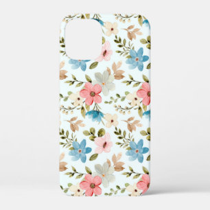 Waterverf Wilde Bloem Bloempatroon iPhone 12 Mini Hoesje