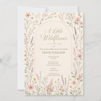 Waterverf Wilde Bloem Boho Baby Shower Kaart